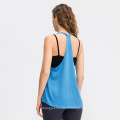 Débardeur d&#39;usine pour dames coutumes racer de logo sportif top back-back sans dossier sans dos de shirts musculaires en vrac en vrac